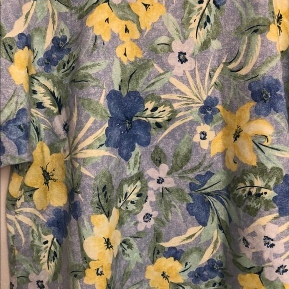 Dilly Scrub Top Women’s Size XL Made IN U.S.A V-Neck Pullover Blue Yellow - Picture 11 of 12